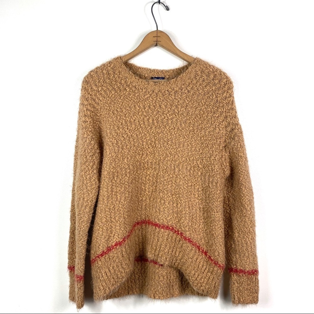 Splendid | Camel Boucle Knit “Mohair” Sweater